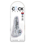 King Cock Clear 4" Cock W-balls