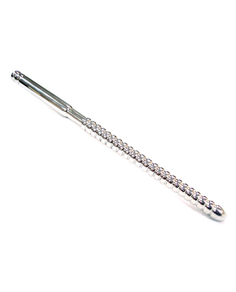 Rouge Stainless Steel Ribbed Solid Urethral Probe - 16.5 Cm Long