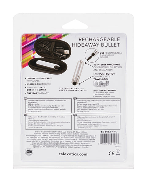 Rechargeable Hideaway Bullet - Silver