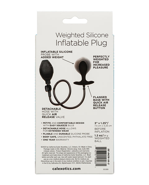 Weighted Silicone Inflatable Plug - Black