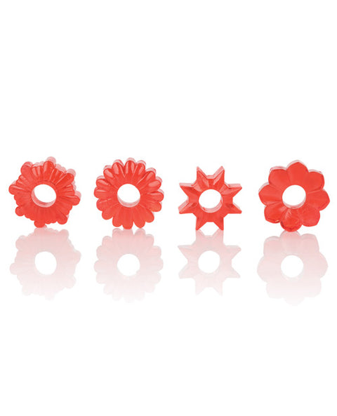 Basic Essentials Rings - Red Set Of 4