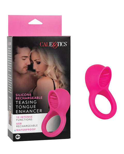 Silicone Rechargeable Teasing Tongue Enhancer - Pink
