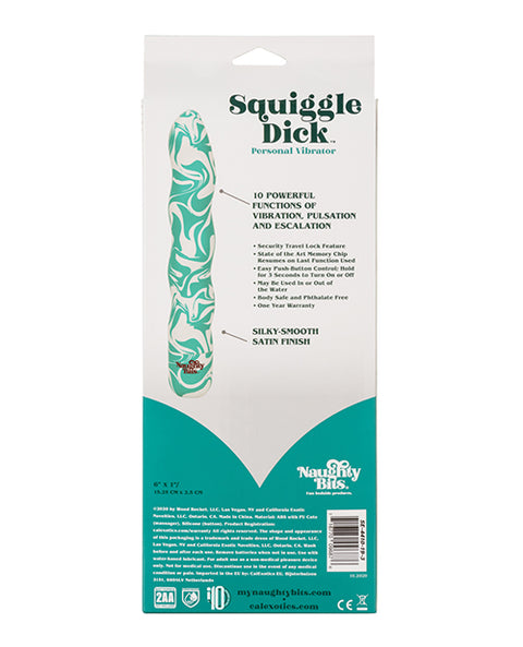 Naughty Bits Squiggle Dick Personal Vibrator - Turquoise