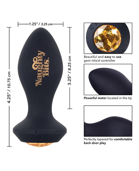 Naughty Bits Shake Your Ass Petite Vibrating Butt Plug - Black