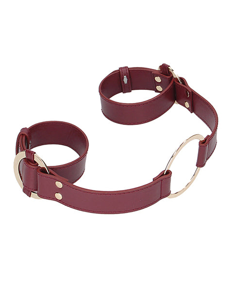 Shots Ouch Halo Handcuff W-connector - Burgundy