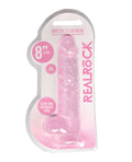 Shots Realrock Realistic Crystal Clear 8" Dildo W-balls - Pink