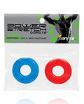 Ignite Power Stretch Donuts Cockrings - Pack Of 2 Red-blue