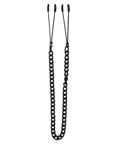 Spartacus Adjustable Black Tweezer Nipple Clamps W-chain