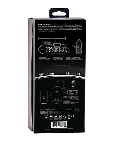 Vedo Hummer Max Rechargeable Vibrating Sleeve - Black Pearl