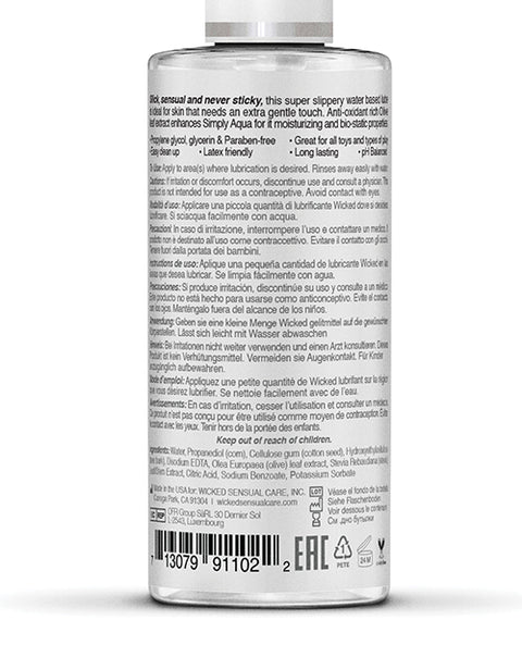 Wicked Sensual Care Simply Aqua Water Based Lubricant - 2.3 Oz