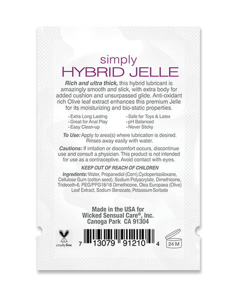 Wicked Sensual Care Simply Hybrid Jelle Lubricant - .1 Oz