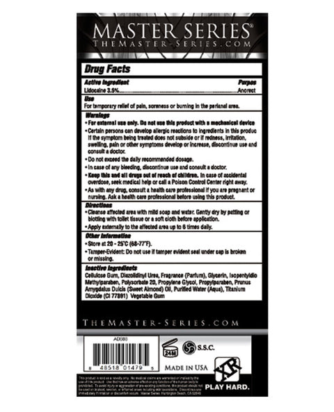 Master Series Jizz Cum Anal Desensitizing Lube - 8.5 Oz