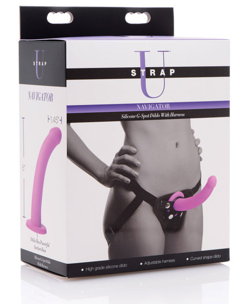 Strap U Navigator Silicone G Spot Dildo W-harness