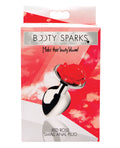 Booty Sparks Red Rose Anal Plug Small - Silver