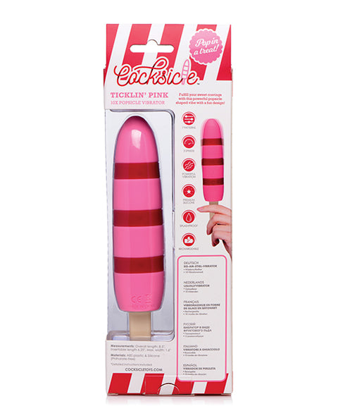 Cocksicle Fizzin 10x Silicone Rechargeable Vibrator - Pink