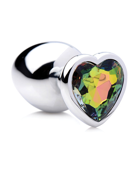 Booty Sparks Rainbow Prism Heart Anal Plug - Large