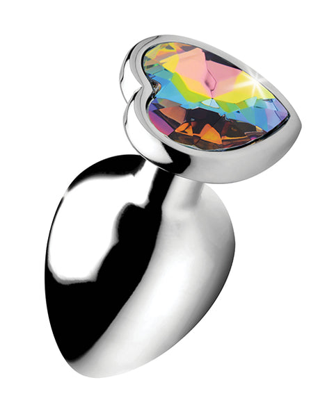 Booty Sparks Rainbow Prism Heart Anal Plug - Large