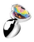 Booty Sparks Rainbow Prism Heart Anal Plug - Small