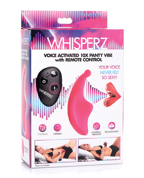 Whisperz Voice Activated 10x Panty Vibe W-remote Control - Pink